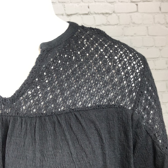 Style & Co Deep Black Crochet Trim Top Plus Sz 3X - Picture 5 of 6